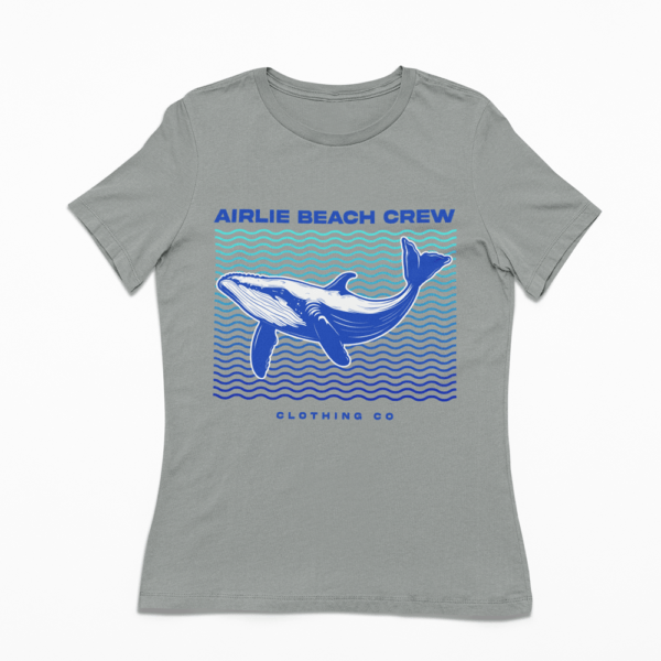 blue whale women's t-shirt grey