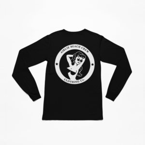 girl in circle long sleeve shirt black