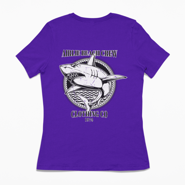 shark t-shirt women's purple