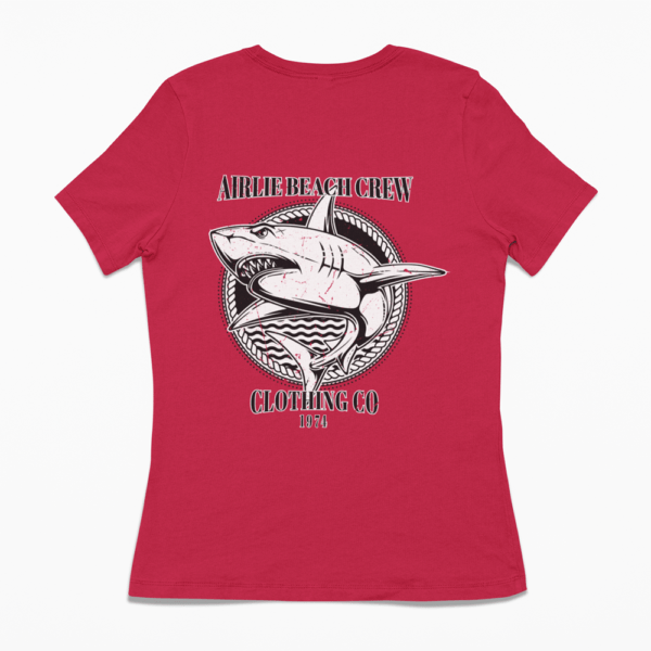 shark t-shirt women's red