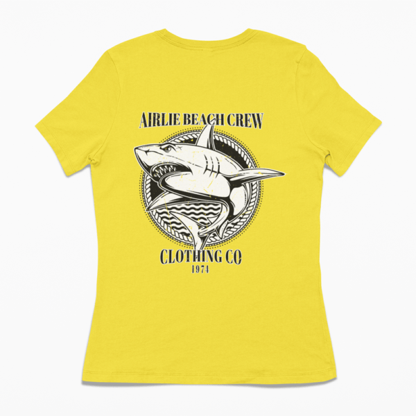 shark t-shirt women's yellow