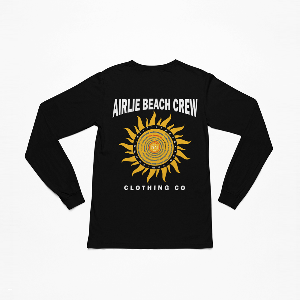 Sun Long Sleeve Black Airlie Beach Crew Clothing Co.