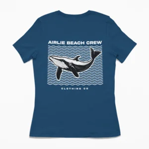 whale t-shirt women's navy