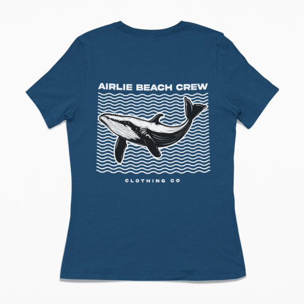 whale t-shirt women's navy