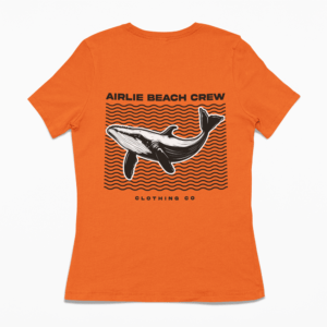 whale t-shirt woman's orange