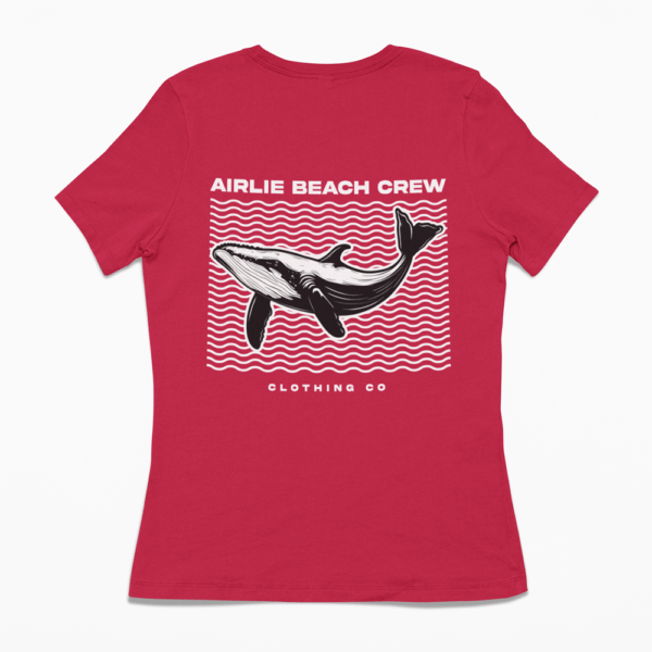 whale t-shirt women's red